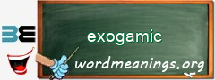 WordMeaning blackboard for exogamic
